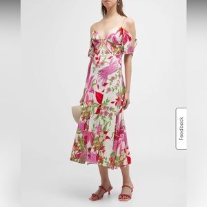 Cult Gaia Dina La Selva Print Cutout Midi Dress Floral